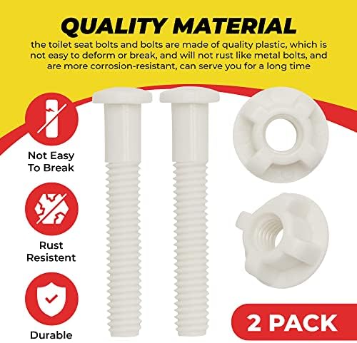 Top Mount Toilet Seat Hinge Bolts White