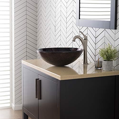 Copper Brown Vessel Sink Set with Vessel Faucet Design for Modern Bathroom