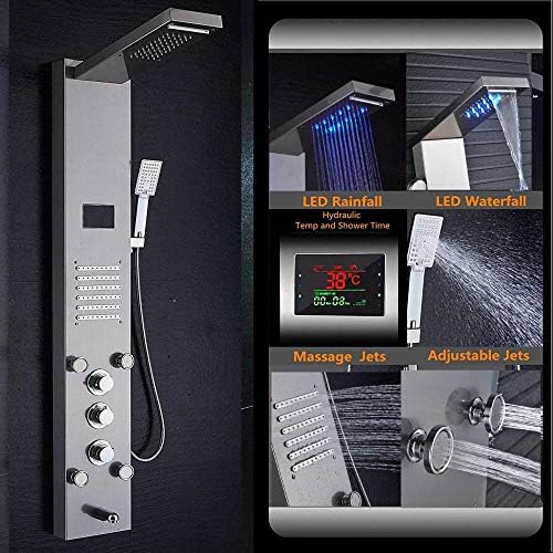 Luxury stainless steel massage shower system for a radiant bathroom experience