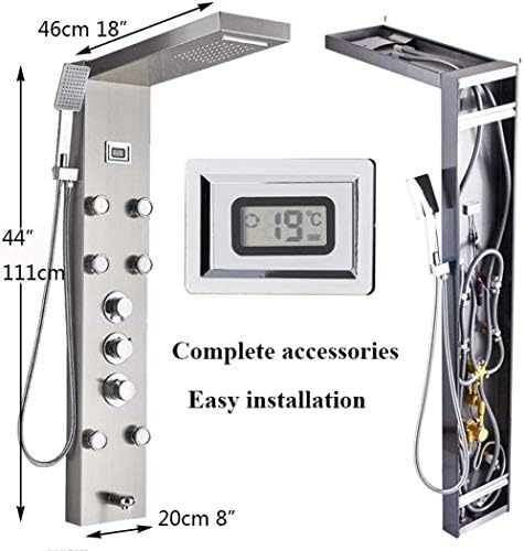 Huin Waterfall Shower System with Massage Jets and Spray