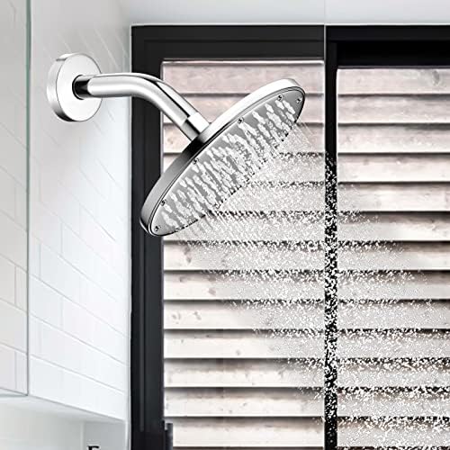 Lowcus Wall-Mounted Extendable Shower Arm with Flange 6-inch Chrome