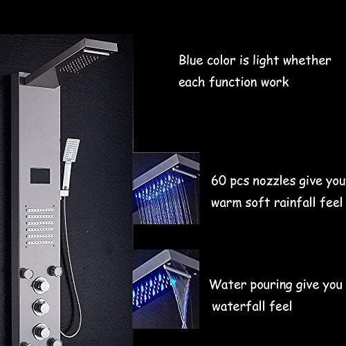 Luxury stainless steel massage shower system for a radiant bathroom experience