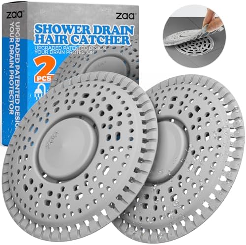 Shower Drain Hair Catcher 2 Pack Premium Silicone Shade Protector Gray