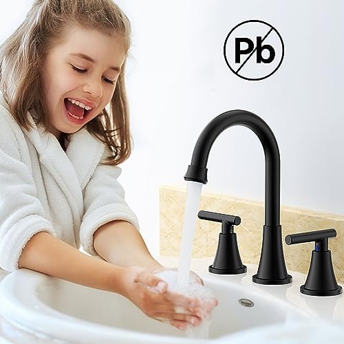 Sturdy 3-Hole Bathroom Faucet with Matte Black Finish for RV Farmhouse