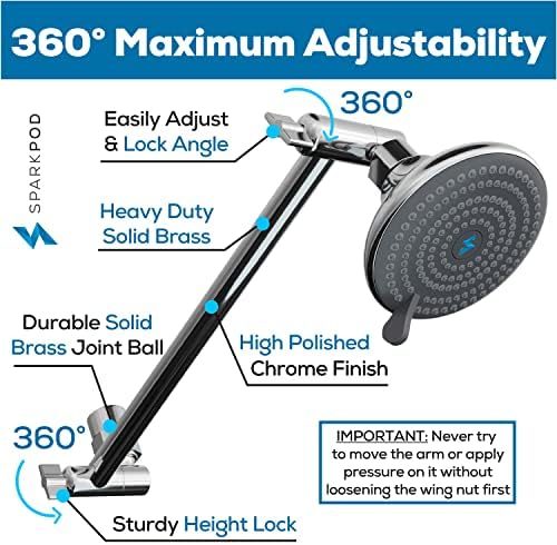 11-inch Adjustable Brass Shower Extension Arm