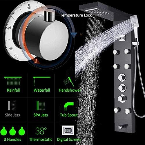 Stainless Steel Massage Shower with 6 massage nozzles