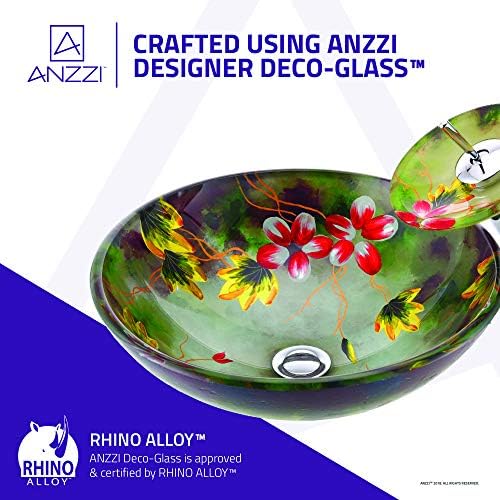 Sturdy tempered glass vessel sink with waterfall faucet combo