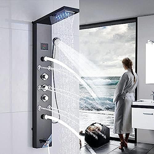 BRILLIANT LED SHOWER PANEL WITH RAINFALL MASSAGER JETS