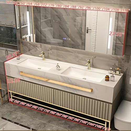 Double Sink Vanity with Smart LED Mirror