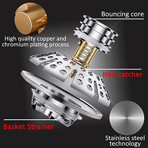 Easy Replace bathtub drain plug with 3-in-1 functions