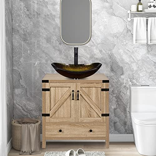 Artistic Glass Vessel Sink Set