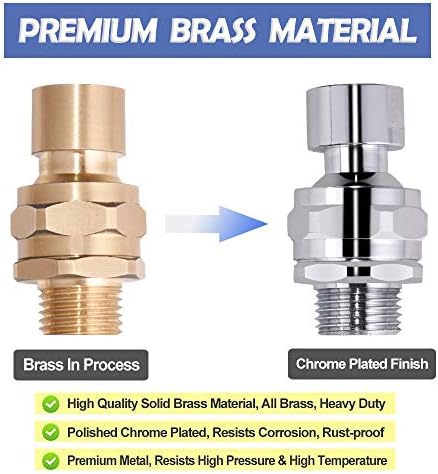 YDmeet Adjustable Swivel Ball Shower Head Adapter Brass Connector