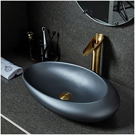 Stylish Oval Ceramic Vessel Sink for Bathroom