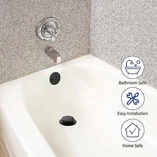 Matte Black Bathtub Drain Tip-Toe Tub Trim Set