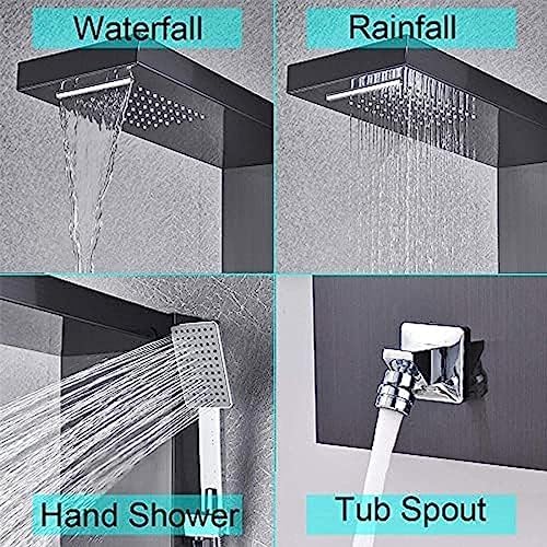 Wall-Mounted Showers with Rainfall Waterfall Massage Jets